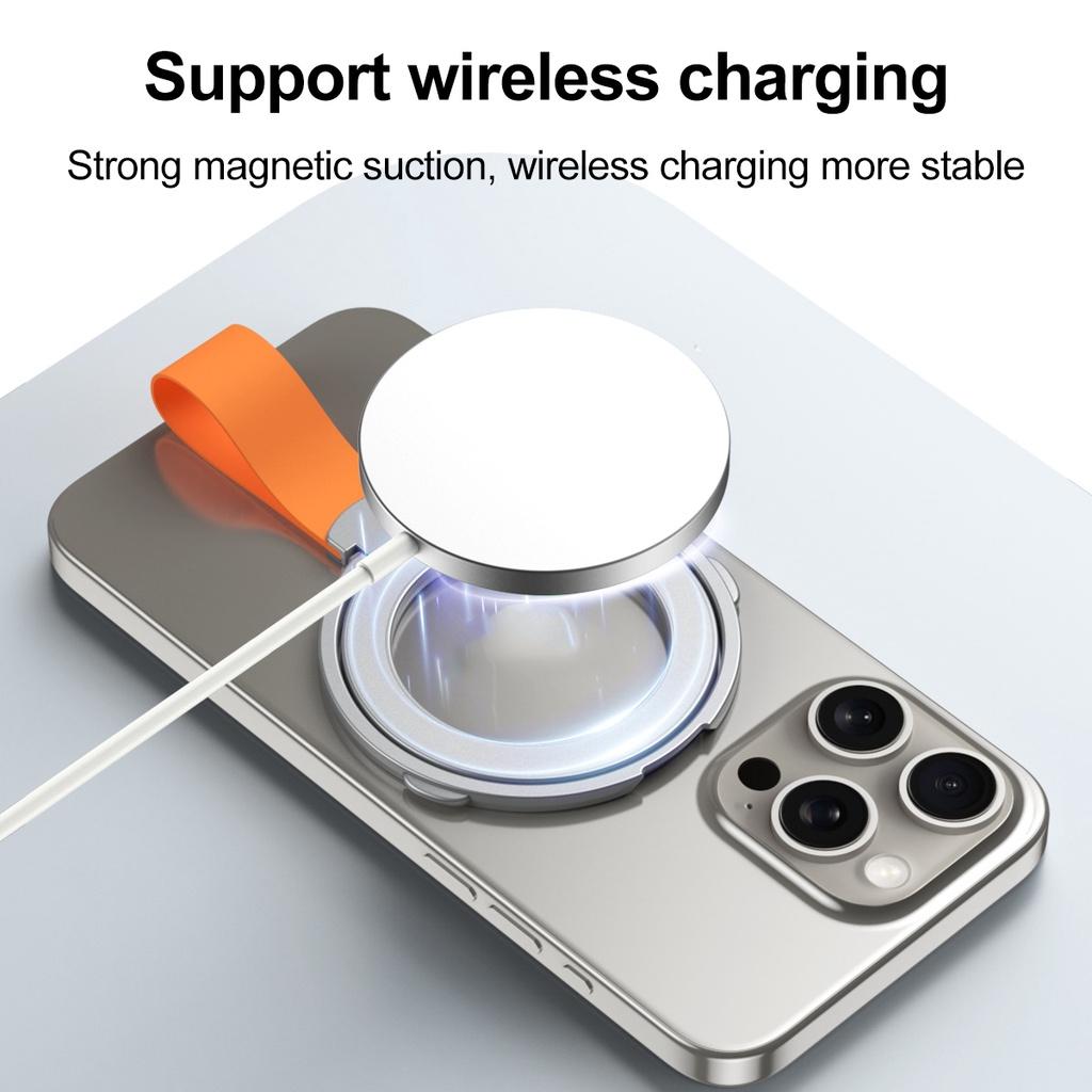 FONKEN Магнитный держатель для телефона, вращение на 360°, Magsafe, кольцевой держатель для телефона с силиконовым ремешком-петлей для пальцев для iPhoneM 15, 14, 13, 12