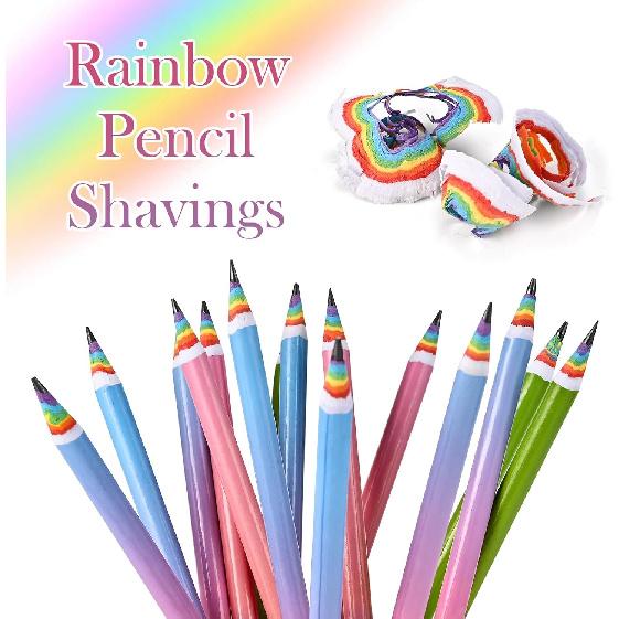 Goldge 16 Pcs Rainbow Pencils, Number 2 Pencils #2 with Erasers, Colored Pencil for Office & School Supplies, Party Favors