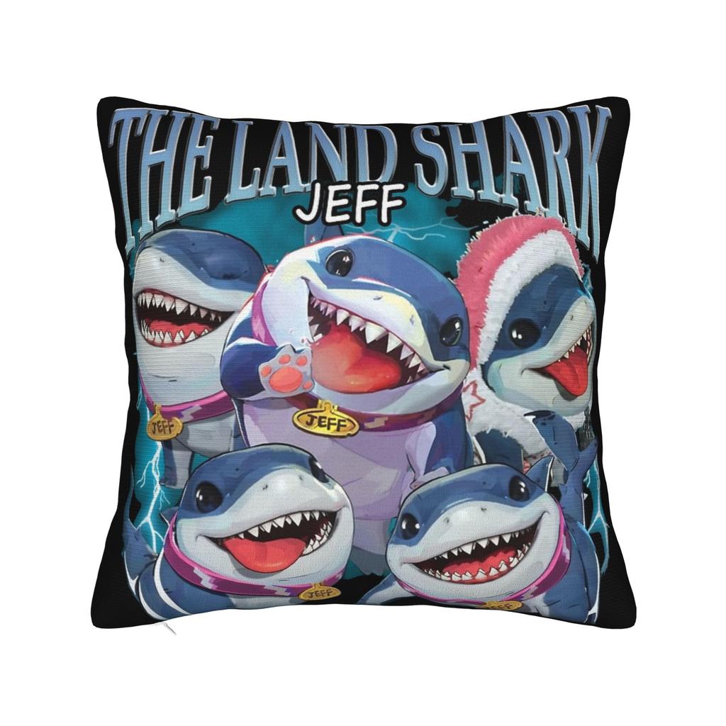 Подушка-чехол для подушки из мягкой ткани с изображением Джеффа Акулы-Земли, Подарок, Чехол для подушки, Домашний, Квадратный, 18"