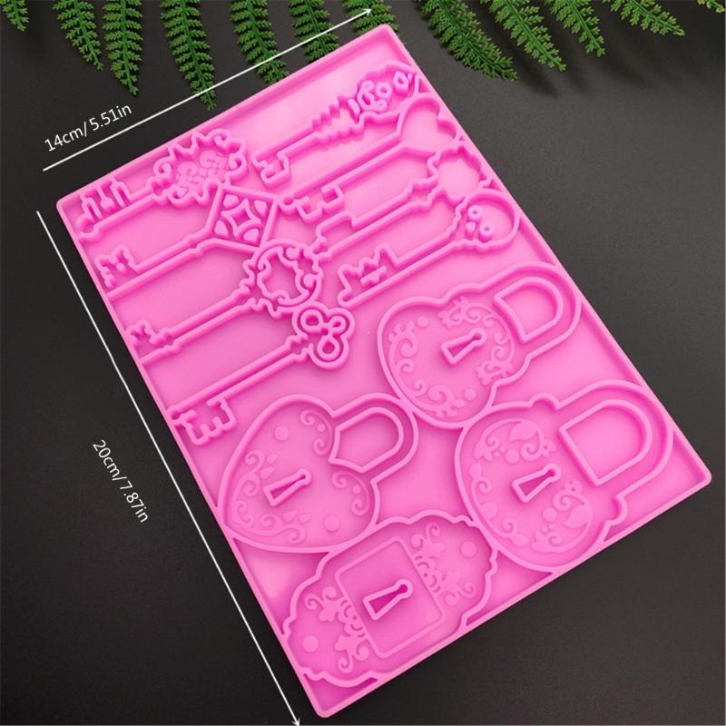 Safe Lock Keychain Silicone Mold Dainty Keychain Pendant Mold Unique Lock Shape Mold for Handmade Gifts Crafts