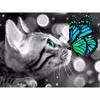 Diamond Painting Cat Animal Wall Art 5D Diamond Embroidery Mosaic Butterfly Cross Stitch Room Decor