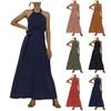 Women's Summer Fashion Casual Solid Color Hanging Backless Strapped Dress