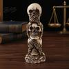 Halloween Atmosphere Decor See Hear Speak No Evil Skull Figurine, Spooky Resin Retro Figurine Skeleton Statue for Mantel, Table, Gothic Home