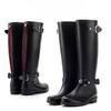 Модные высокие непромокаемые сапоги, корейская обувь для воды с красной молнией и пряжкой, женские непромокаемые сапоги, непромокаемая обувь, зимние сапоги, байкерские ботинки