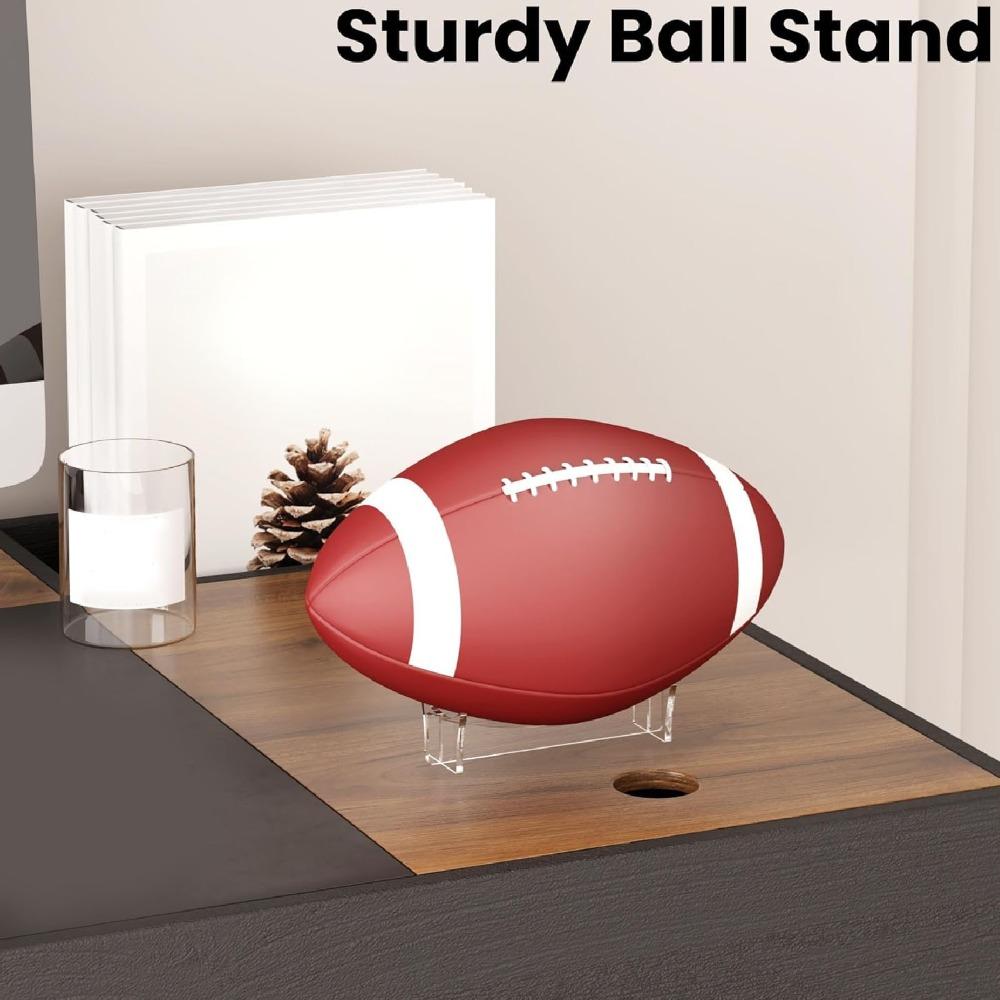 2 Pcs Transparent Acrylic Display Holder 15x8.9x3.4cm Sports Ball Display Stand Retail Display