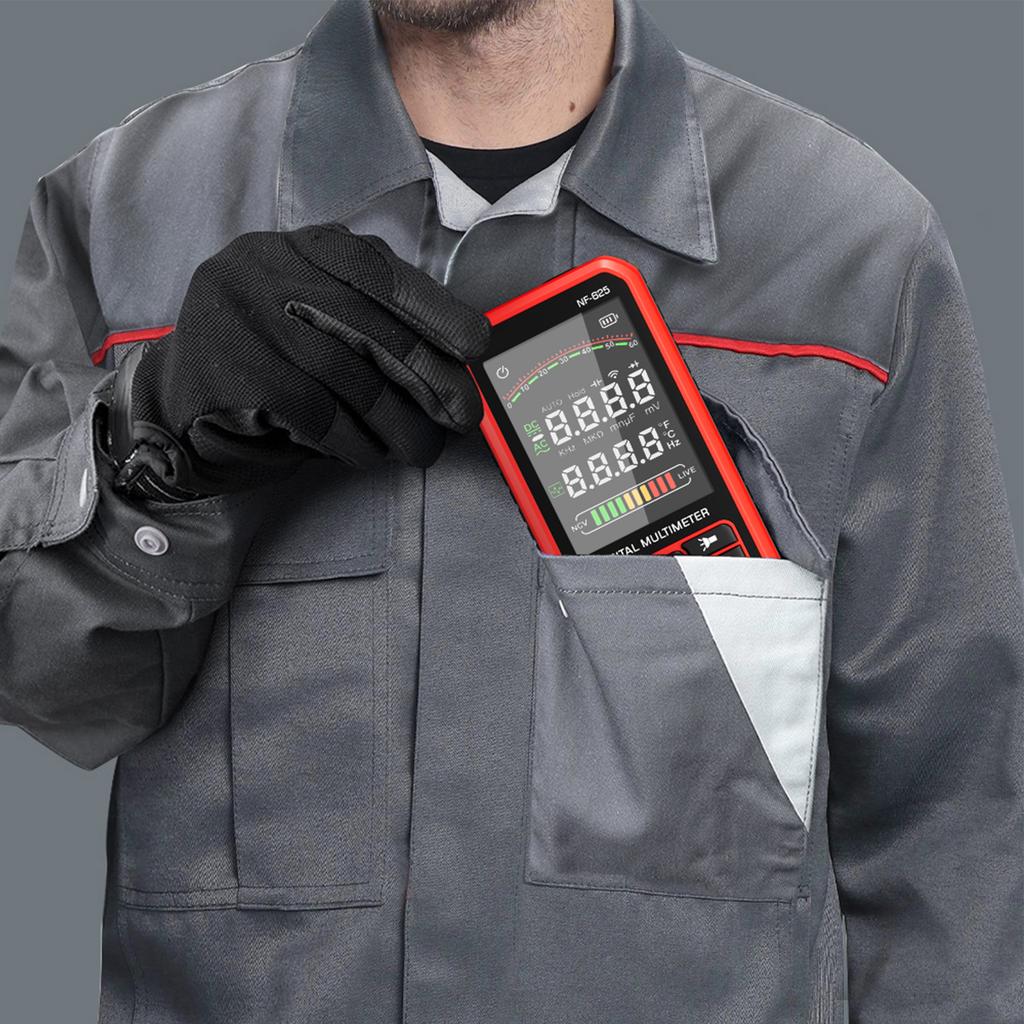 Умный цифровой мультиметр, 6000 отсчетов, перезаряжаемый мультитестер с большим ЖК-дисплеем, ACDC