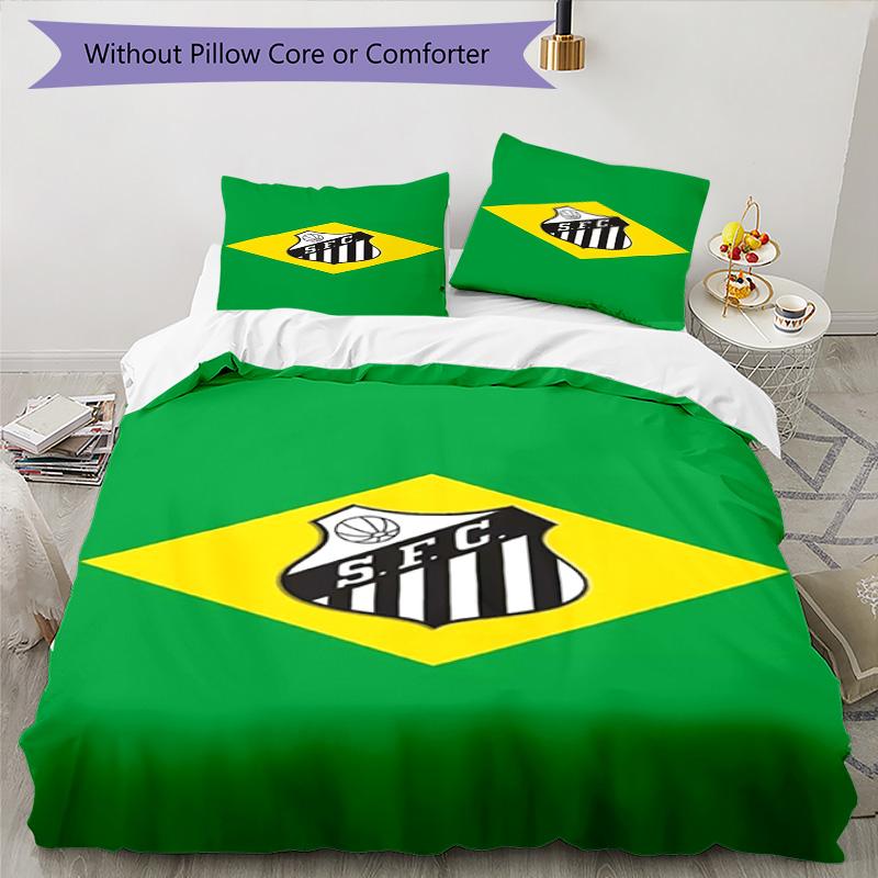 Powerful Football Crest Design Printed Pattern Duvet Cover Set – includes 1 duvet cover and 2 matching pillowcases Bedroom decor Christmas gifts