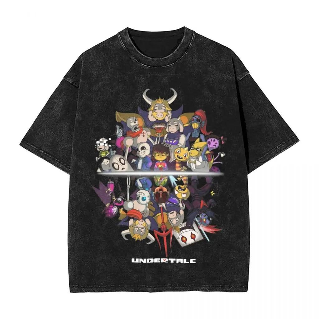 Горячая Распродажа Игровая футболка PS Undertale Sans Papyrus с Графическим Принтом Винтажная Стирка Мужская Женская Хлопок Мода Летняя Футболка Свободный Крой