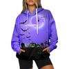 Женская модная повседневная толстовка с капюшоном и принтом на Хэллоуин с длинными рукавами