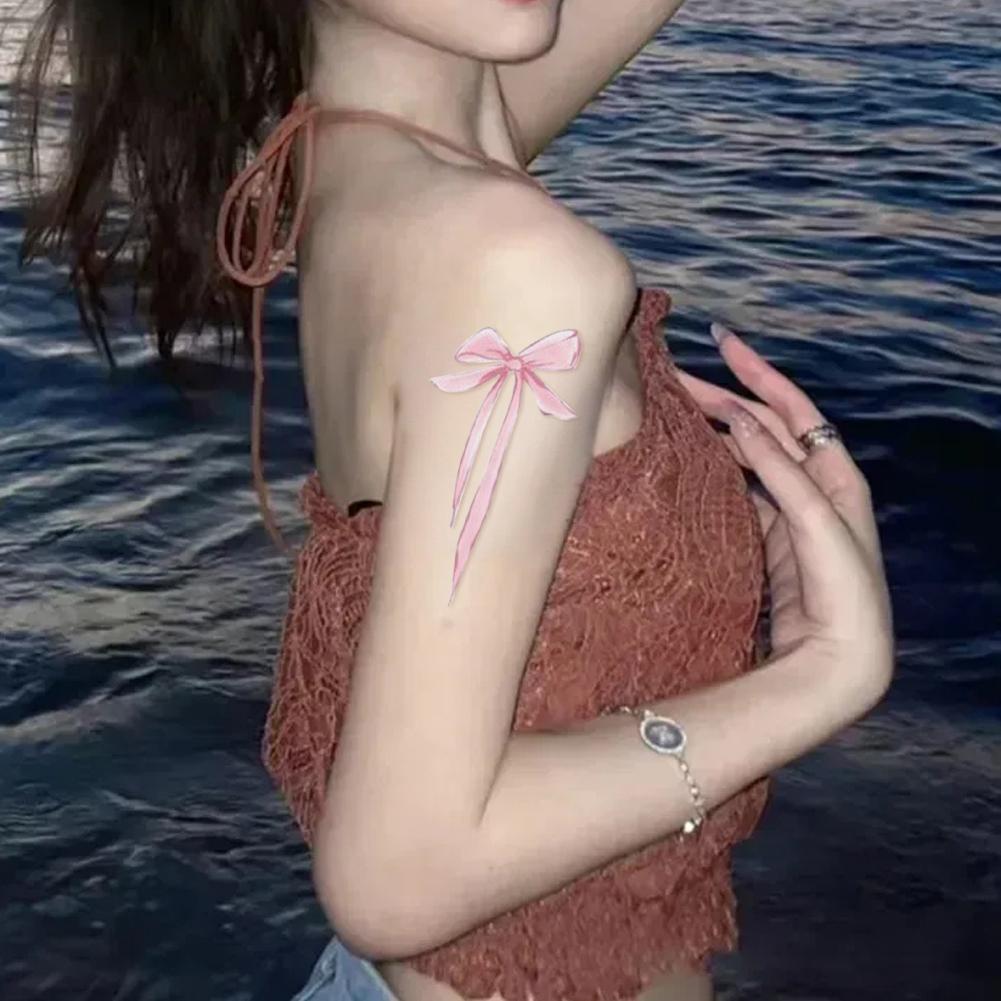 Девушка Красочная Бабочка Тату Наклейка Водонепроницаемая Нишевая Наклейка Тату Длинное Тату Натуральное Стойкое C5B0