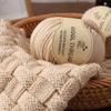 Medium-Thick Cashmere Wool Yarn for Hand-Knitted Baby and Child Scarves and Sweaters, with Knitting Needles.