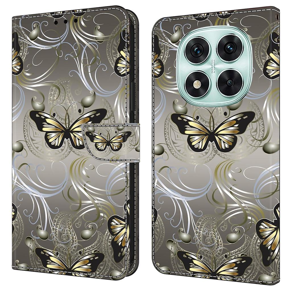 Для Xiaomi Redmi Note 14 Pro 4G Чехол Кошелек Подставка С Принтом Узор Искусственная Кожа Книжка Чехол для Телефона