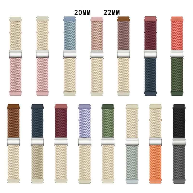 20mm/22mm Strap for Samsung Galaxy Watch 4 5 Pro Active 2 Gear S3 Braided Solo Loop Bracelet Correa Huawei Watch GT 2 3 Band