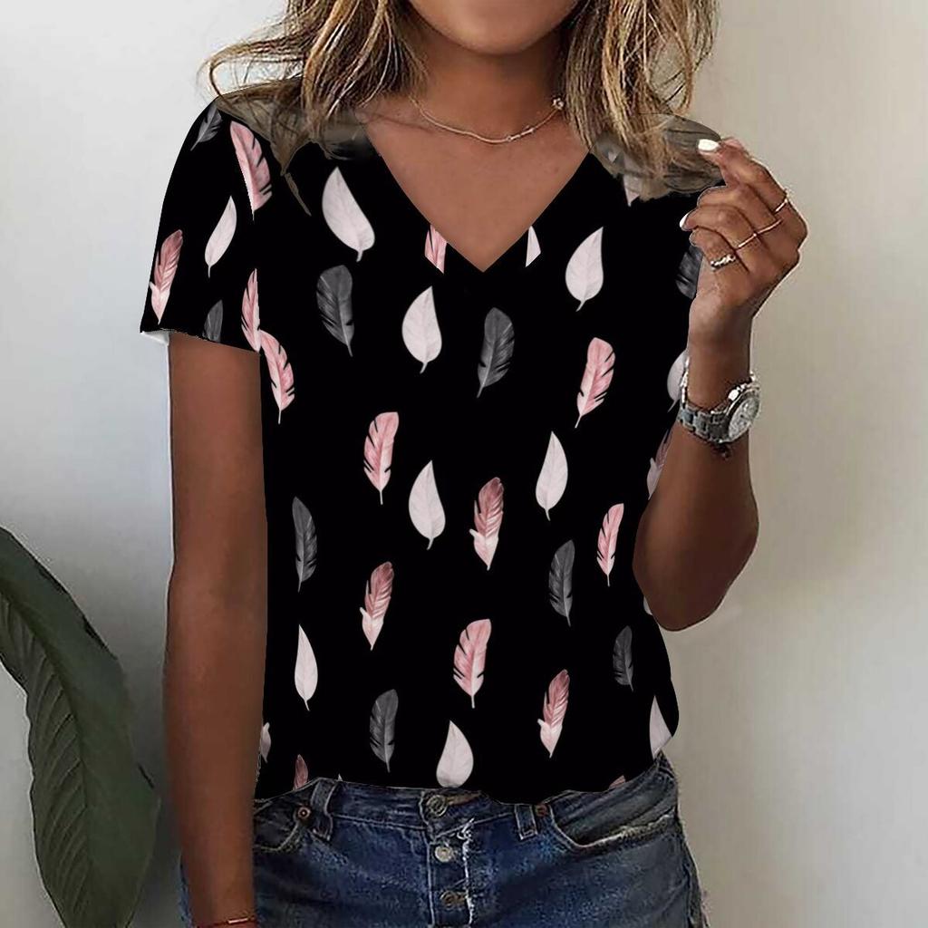 Модная футболка с 3D принтом подсолнечника и цветочным принтом, летние женские футболки с v-образным вырезом в стиле Харадзюку, уличная одежда больших размеров, футболки Y2k, верхняя женская одежда