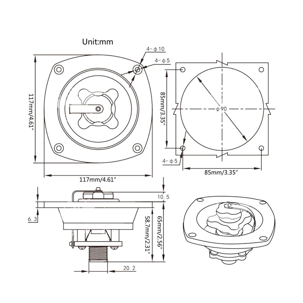 Входное отверстие для залива воды под действием силы тяжести Винты с резьбой прицепа Детали крышки Водозаборник Заполняющая чаша