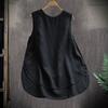 Женский повседневный жилет с круглым вырезом без рукавов однотонный свободный крой майка