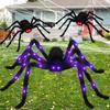 Glowing Spider Halloween Ghost Festival Decoration Plush Spider Ornament LED Light Spider Decoration