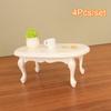 4 шт. 1:12 кукольных миниатюрных европейских овальных столов, кофейных чашек, ложек, мини-обеденный столик, модель журнального столика, мебель, декор