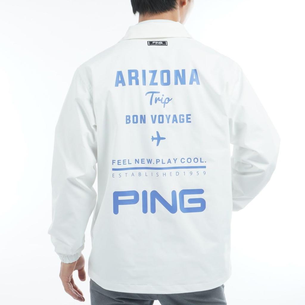 PING Apparel Stretch Coach Jacket for Size Size 3L Men's Water-Repellent, Golf, 621-5120107 030_White,