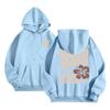 Women's Fashion Long Sleeve Sweatshirt Letter Printed Hooded Drawstring Pullover Oversized Pocket Sweatshirt Top
