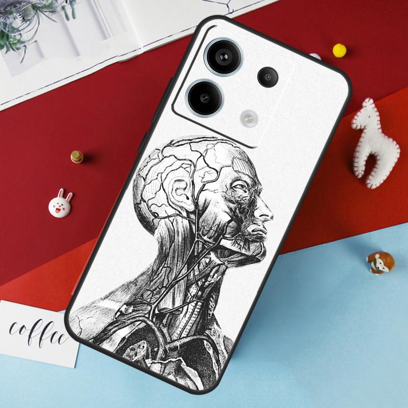 Human Anatomy Case For Xiaomi Redmi Note 12 11 10 9 8 13 Pro Plus 12S 11S 10S 9S 10A 9C 10C 12C 13C Cover