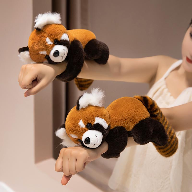 Highland Cow Red Panda Plush Backpacks Cute Panda Plushies Kawaii Clap Ring Wristband Halloween Birthday Gifts