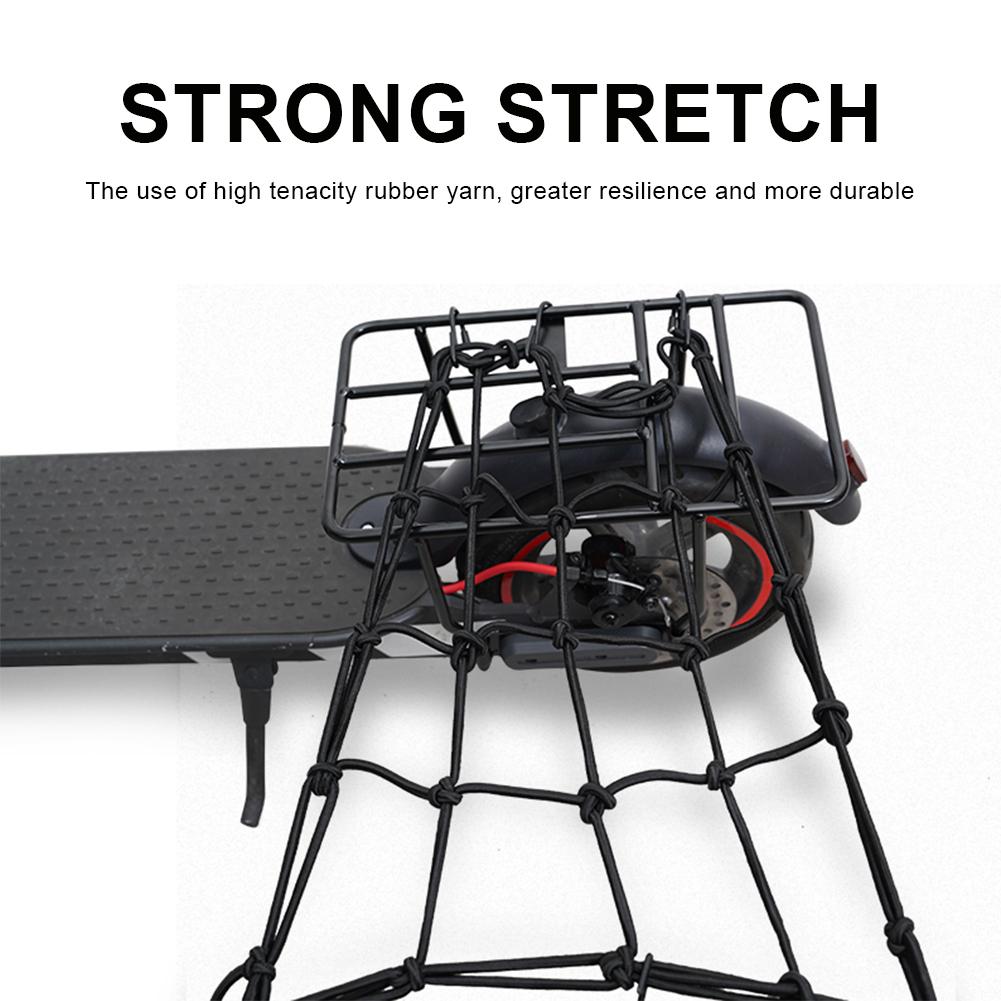 Rede elástica para bagagem de carga com 6 ganchos para cesta de bolsa de bicicleta traseira, scooters, capacete de motocicleta, rede de carga nova