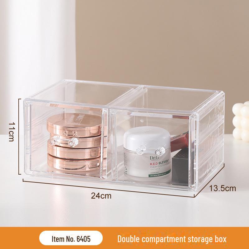 Прозрачный настольный органайзер для косметики в спальне и многоуровневого хранения