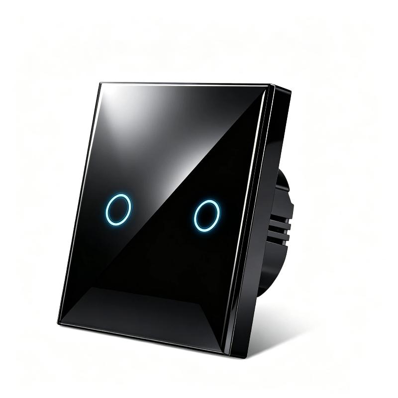 Crystal Glass Wall Touch Switch European AC100-240V Black White Sleek Design for Hotel Room Light Control