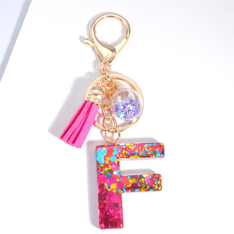 1 шт. брелок с блестками и кисточками в виде буквы, рождественский цвет, новый розовый красный брелок для ключей, автомобильный подарок