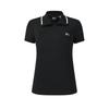 Fila Серия Гольф Простая Модная Спортивная Удобная Футболка-Поло с Коротким Рукавом Женские топы Глубокий Черный A11W615105FBK