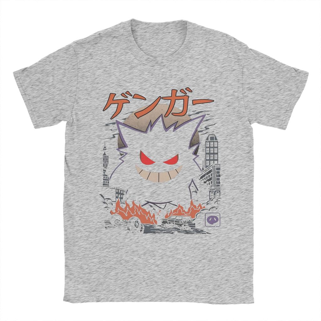 Унисекс Gengar Kaiju Японский стиль Футболка с принтом Хлопковые топы Модная футболка с коротким рукавом и круглым вырезом Уникальная футболка