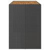 Garden Bar Table with Wooden Top Black 185 x 80 x 110 cm Poly Rattan