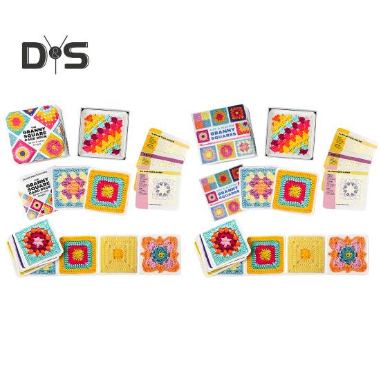 Колода карт «Бабушкин квадрат» 50 смешанных узоров для вязания крючком Колода карт Блоки для вязания крючком Одежда Аксессуары для взрослых Начинающий