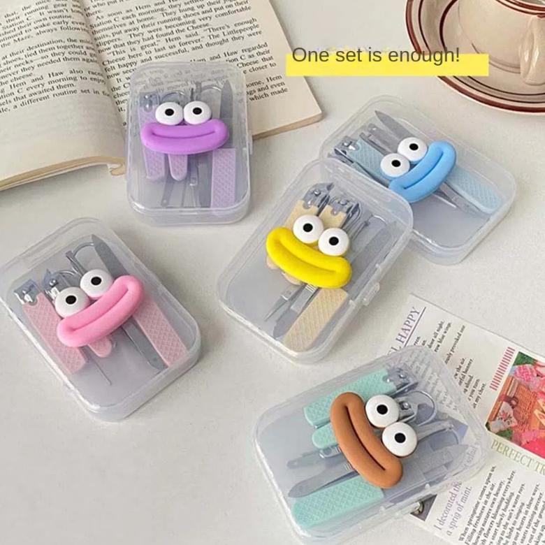 Широко открывающаяся мини-пилочка для ногтей, щипцы для бровей, креативные мультяшные щипцы для шлифовки ногтей для мужчин/женщин