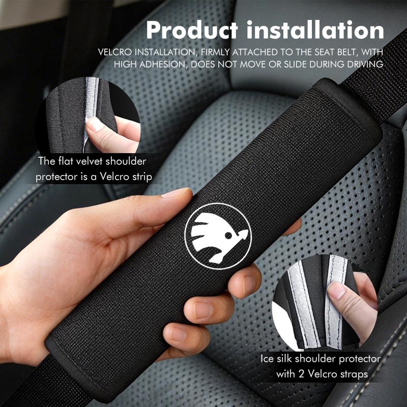 ADU4 Car Seat Belt Pad Safety Strap Shoulder Protection Cover Soft Mat Cushion For Skoda Octavia A5 A7 RS Fabia Superb Rapid Karoq