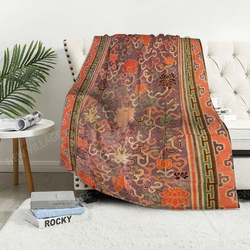 Плед диванный для коленей теплый зимний покрывало на кровать накидка Декор бохо теплый флис скандинавский винтажный марокканский мягкий и ворсистый
