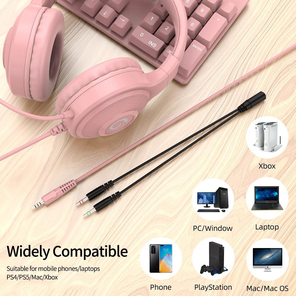 3,5 мм проводные игровые наушники, стерео с микрофоном, регулятор громкости, гарнитура с шумоподавлением для компьютера/ps4/ps5/mac/ноутбука/xbox