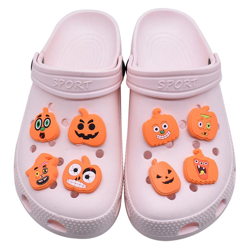 17шт Хэллоуин забавные тыквы серии ПВХ подвески для обуви, украшения для обуви