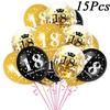 15Pcs/Set Confetti 12 Inch Balloons Decoration Birthday Party Decoration Supplies Numbers Balloon