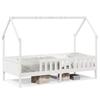 Kids  House Bed White 80 x 200 cm Solid Pine Wood