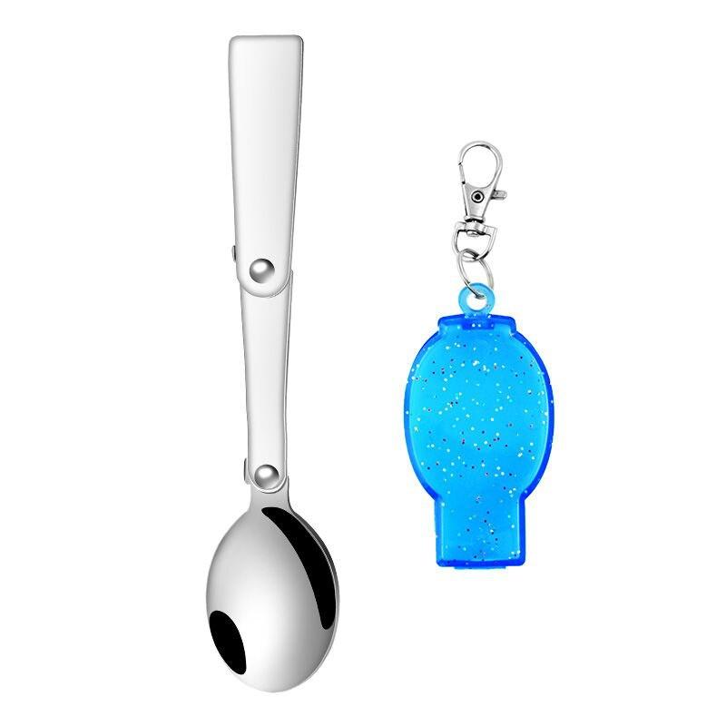 Карманная ложка из нержавеющей стали, складная вилка, портативная уличная столовые приборы для кемпинга, дорожная посуда, вилка для пикника и пешего туризма, ложка YSX