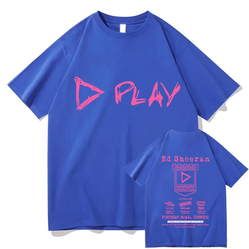 Ed Sheeran Play Tour 2025 T-shirt Cotton Unisex Women Summer Tshirts NEW Fashion Loose Hip Hop Graphic Clothing Unisex Streetwear