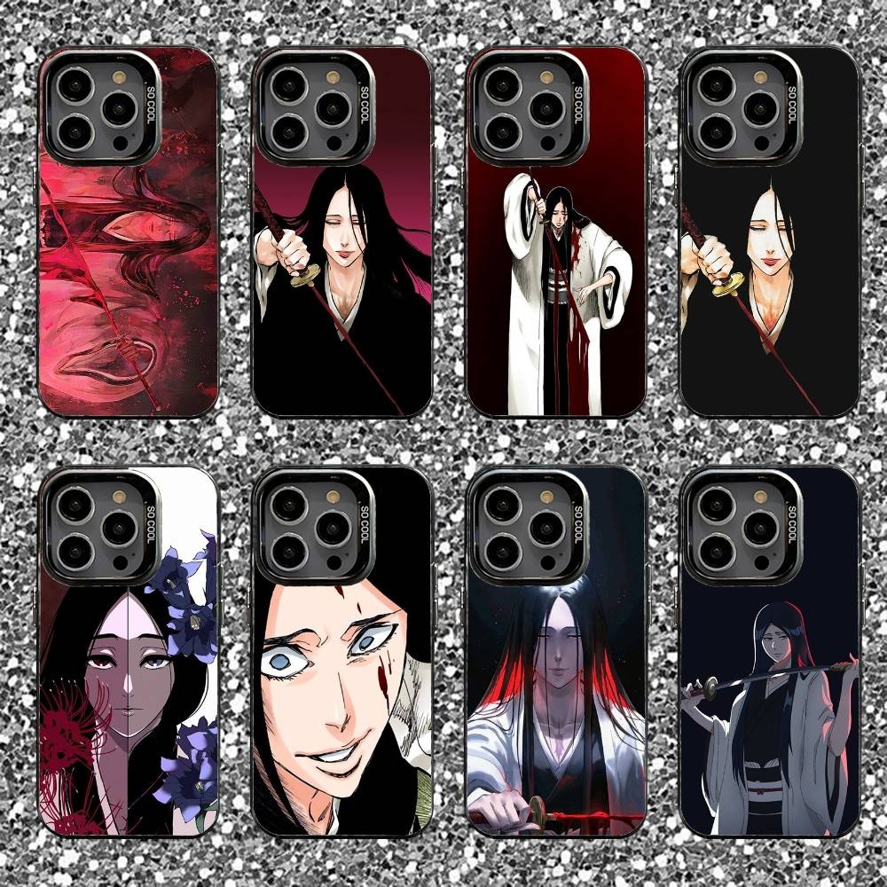 Чехол для телефона Retsu Unohana B-Bleachs Для iPhone 16,15,14,13,12,11,Pro,XS,Max,Plus,Mini,SE Черный Конфетный Матовый Ударопрочный Чехол