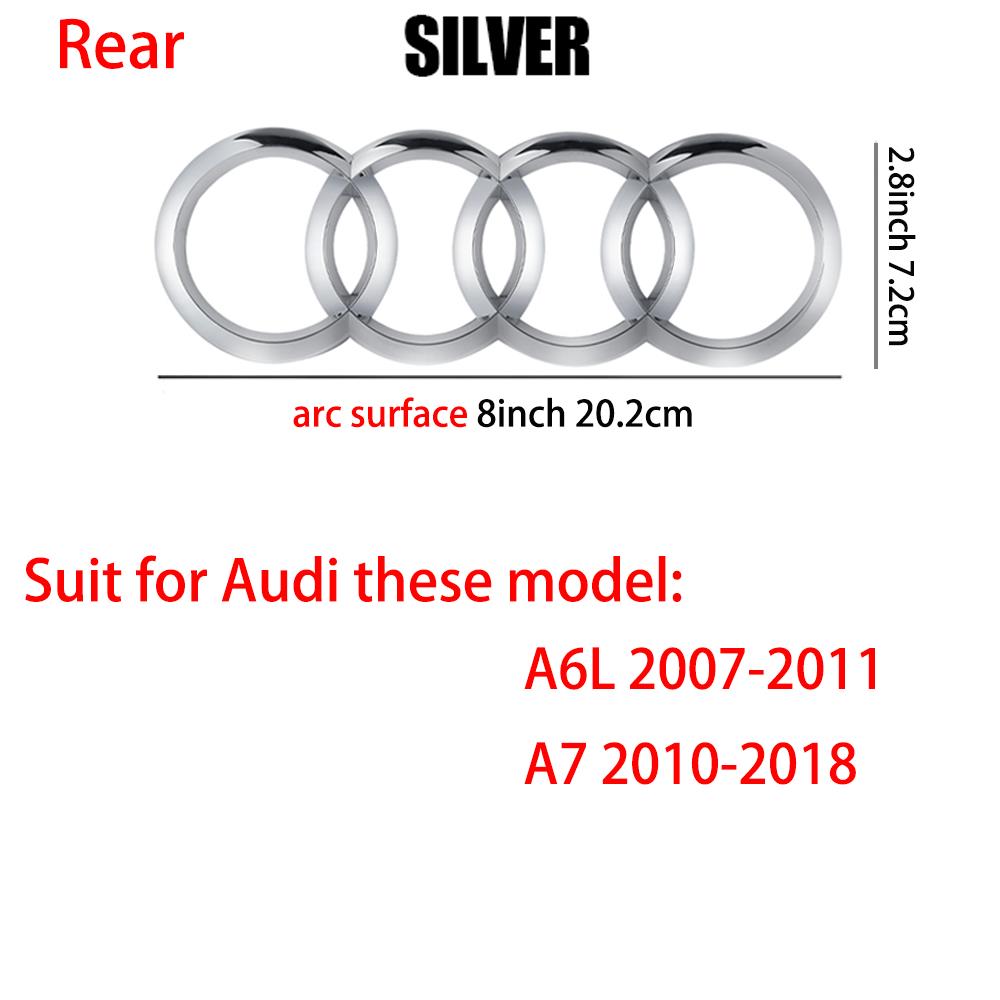 4 Rings Logo ABS Car Front Grille Hood Emblem Rear Trunk Badge Sticker Valve For Audi A3 A4 B8 8P A5 A6 A7 A8 Q2 Q3 Q5 Q7 Sline