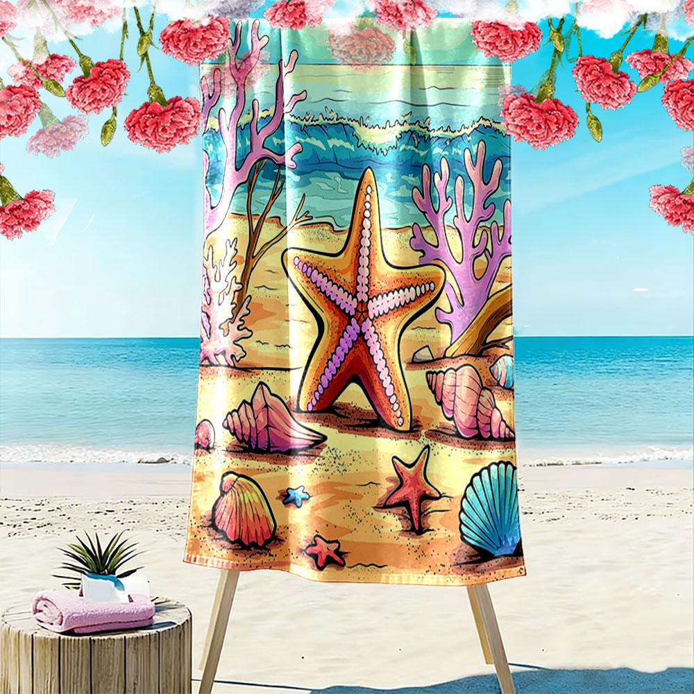 Vivid underwater starry paradise Print beach towel, quick drying, suitable for travel, outdoor sports, jogging, the beach and swimming, gift