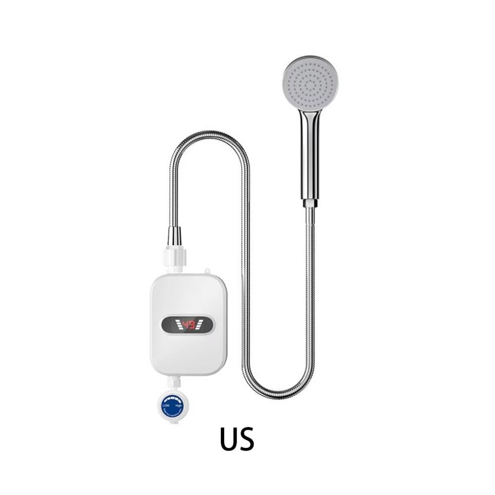 LCD Temperature Display Instant Electric Water Heater Waterproof Quick Heating Instant Hot Water Heater 3500 W Power