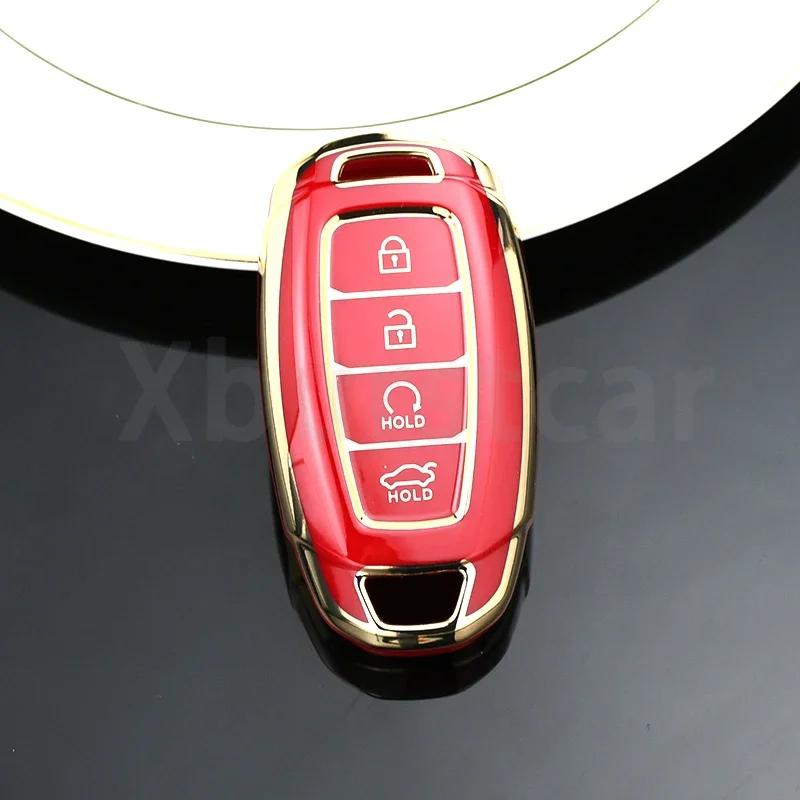 Auto Key Fob Shell For Hyundai I30 Ix35 KONA Encino Solaris Azera Grandeur Ig Accent Santa Fe Palisade TPU Car Key Case Cover