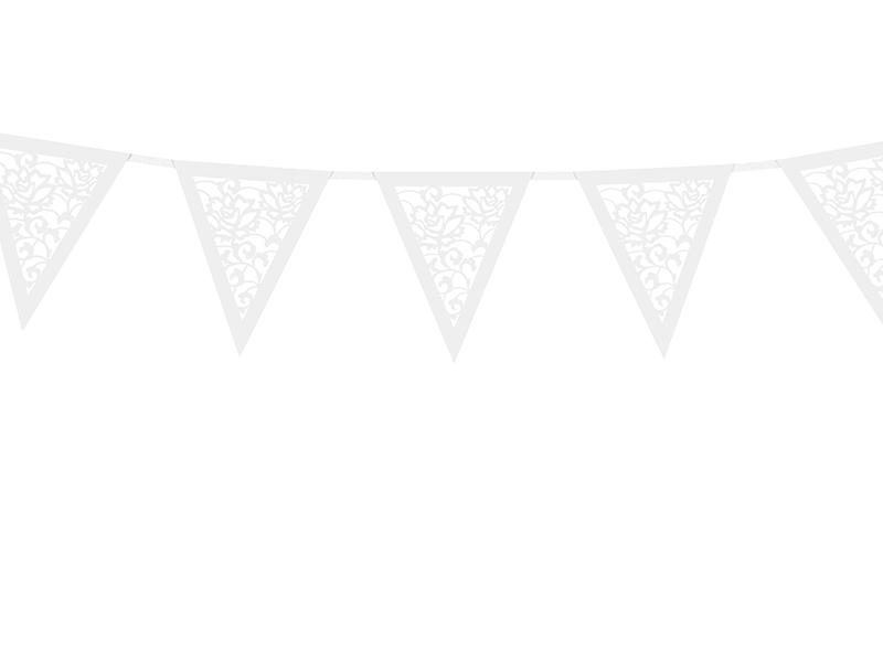Flagi - Girlanda Z Ornamentem Biała Dł.300Cm 1 Szt