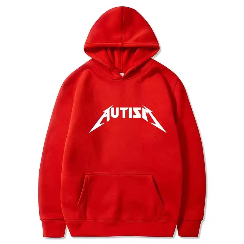 Rock-slogan Men Hoodie Chest Bold Sharp Rock Letter Print, Heavy Metal Style Text Art Graphic, Cozy Fleece Pullover Sweatshirt for Weekend Casual Wear
